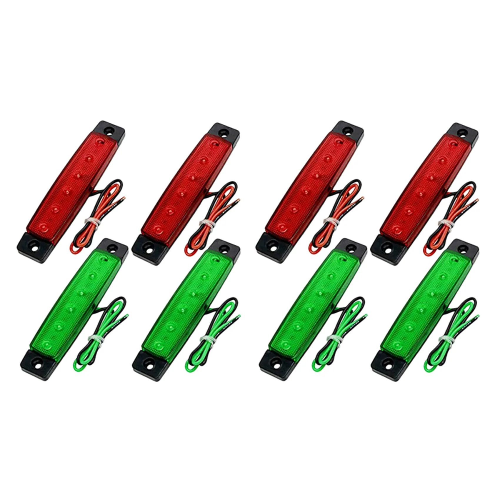 Well 8Pcs Red Green Boat Navigation LED Lights Stern Lights Boats Starboard Light 12V