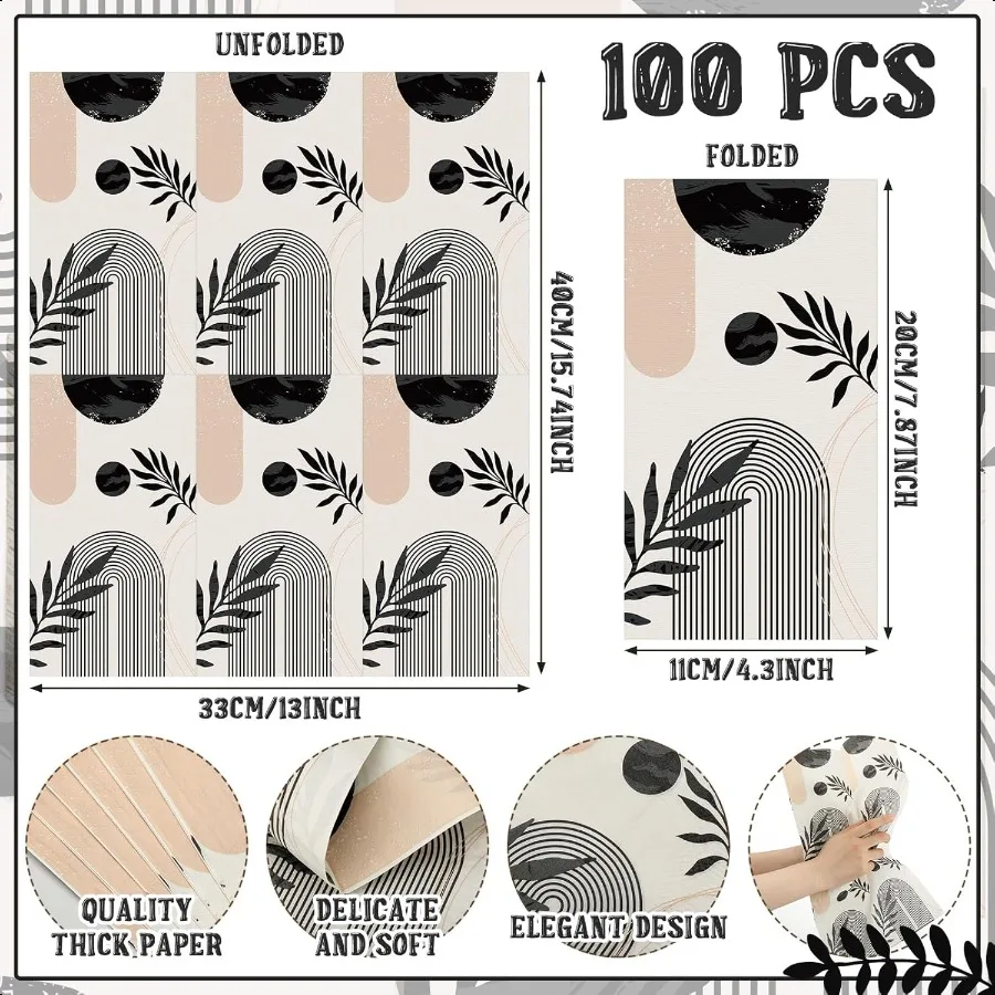 المناديل اليدوية مناشف الضيوف الحمام المناديل اليدوية ضيف مناشف المطبخ الزخرفية لحفل عشاء الزفاف الحمام 100 PcsBla #3