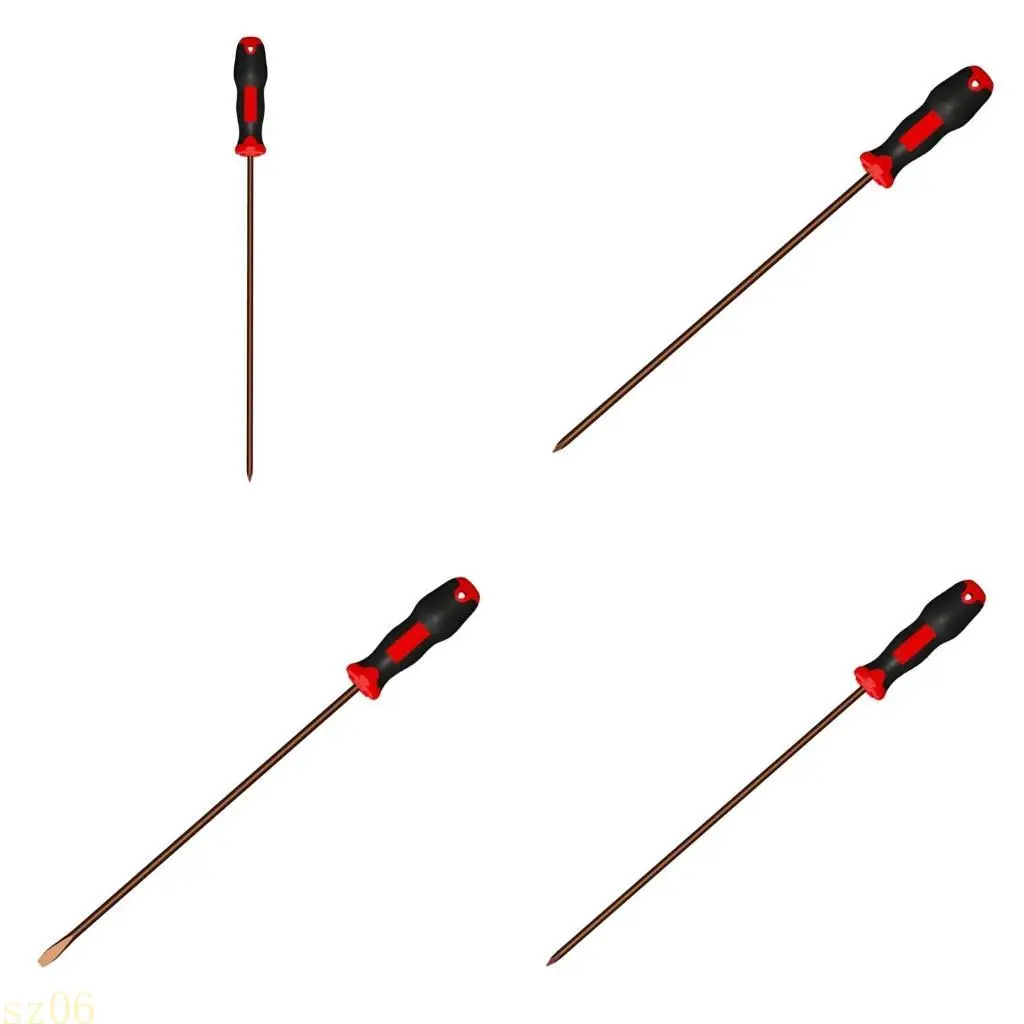 Q2Q4 Professional Grade Slotted/Cross Screwdriver Extended Length Magnetic Tip for Easy Screw Handling