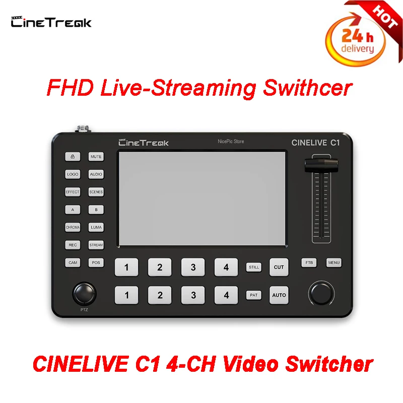 Cinetreak CINELIVE C1 FHD Live-Streaming Swithcer 4-CH Video Multi-view and Recording VS Blackmagic Design ATEM DeviceWell