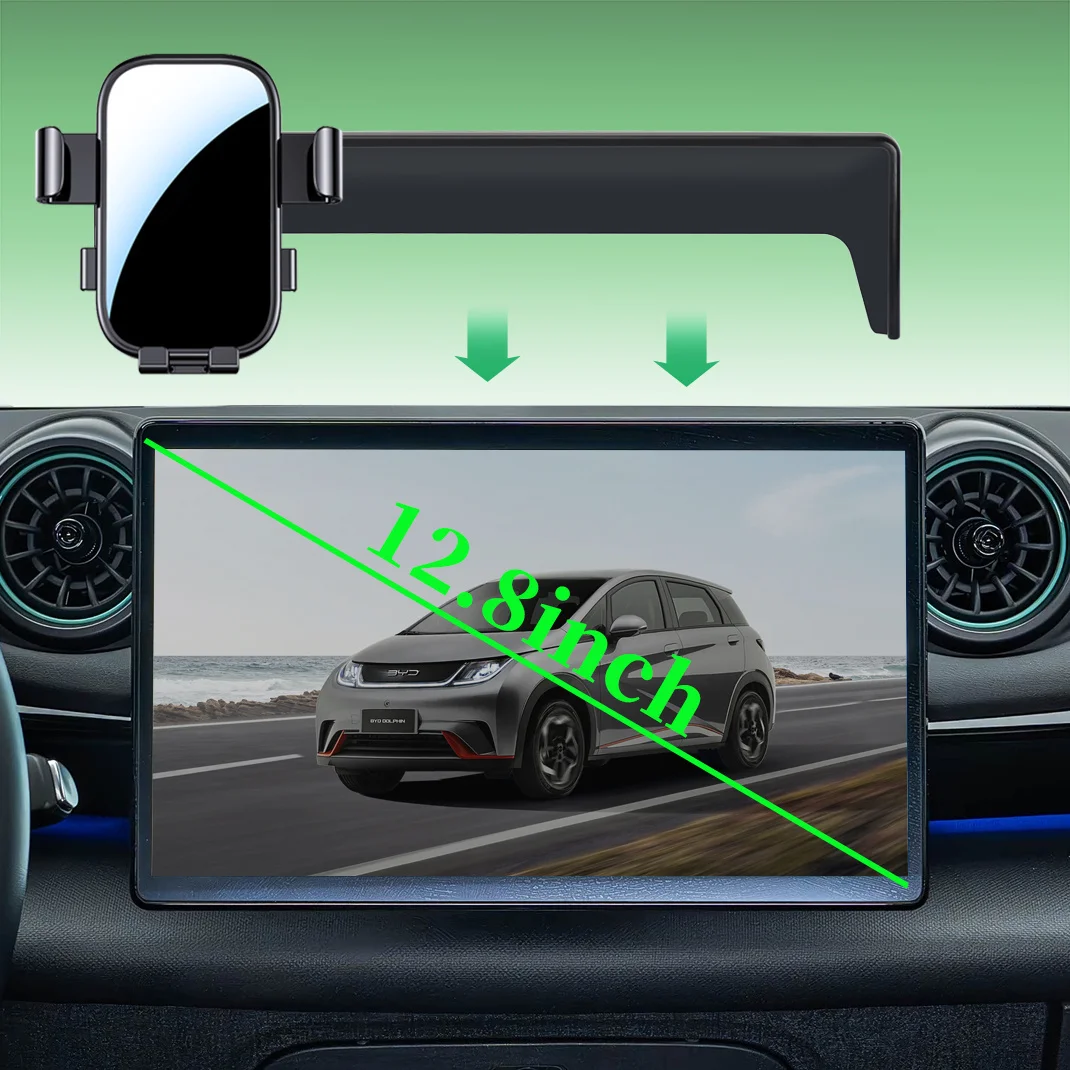 LHD BYD Dolphin Plus ES G Dm-I Tailored Car Phone Holder, 32.51 cm Screen Precision-Fit Large Base Mount,