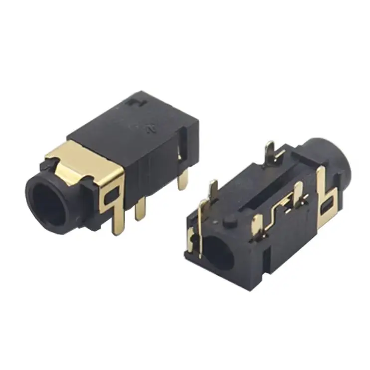 【20-5PCS】 3.5 MM headphone socket Audio socket PJ-342 Surface mounted 6 feet Double track gold plated PJ342