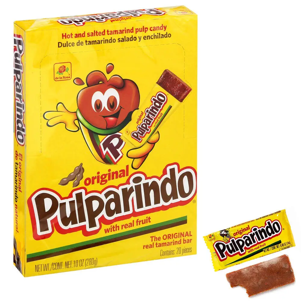 Of the Original pulparind Rose of Tamarido display of 20 units! 280gr/10oz-sweet tamarind salted and enchilado