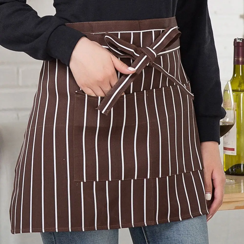 Kitchen Short Half Waist Apron Women Waitress Antifouling Work Bar Pub Cafe Cooking Men Short Waist Aprons