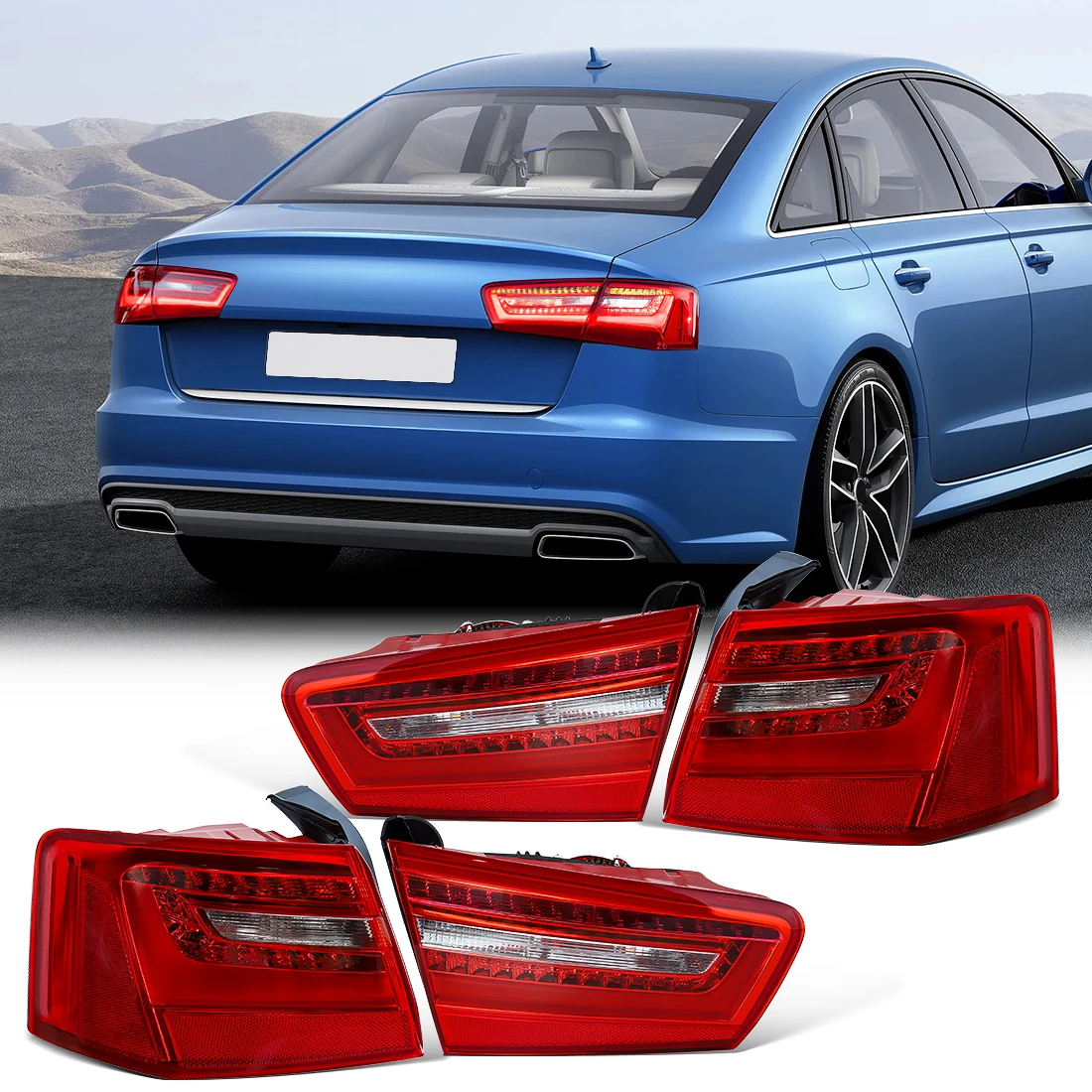 

4GD945093 4GD945094 LED Taillight Assembly For Audi A6 C7 Saloon 2010-2016 Brake Reversing Lamp Turn Signal Tail Lights