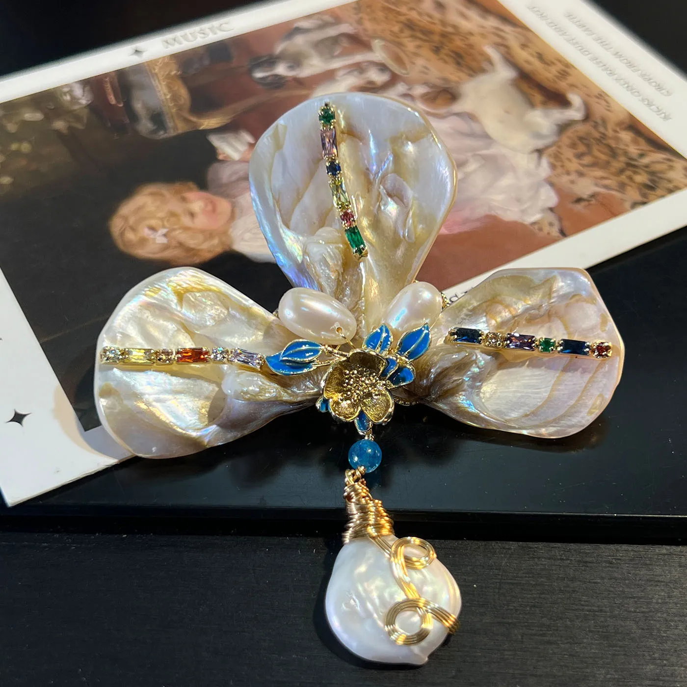 

Court Natural Baroque Handmade Large Flower Brooch Court Vintage Fashion Clothing Accessories