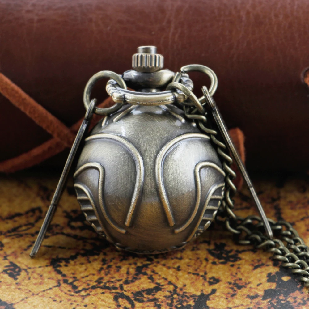 Magic Ball Pendant Bronze Ball Case Quartz Pocket Watch Roman Digital Vintage Watch Men's and Women's Souvenir