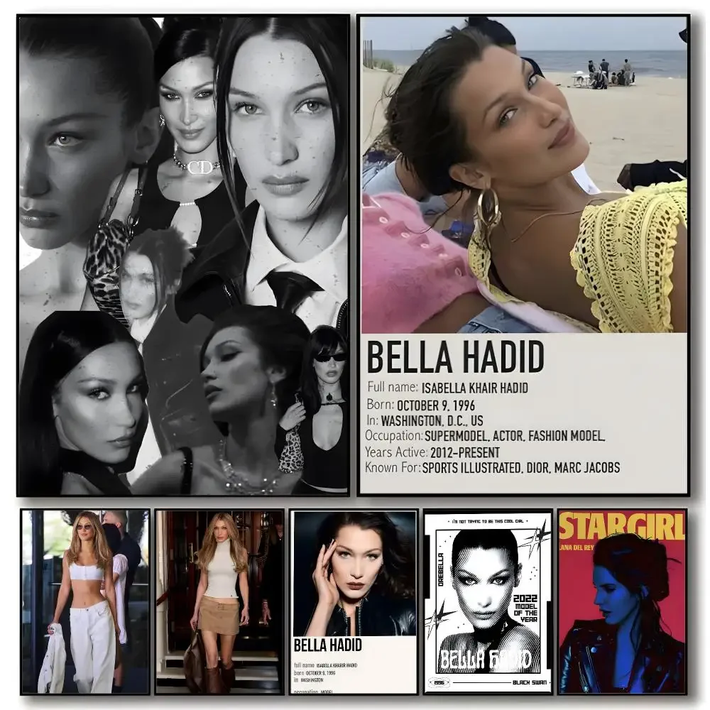 Model Fashion Bella Hadid Poster Aesthetic Dorm & Bedroom Wall Art Decor