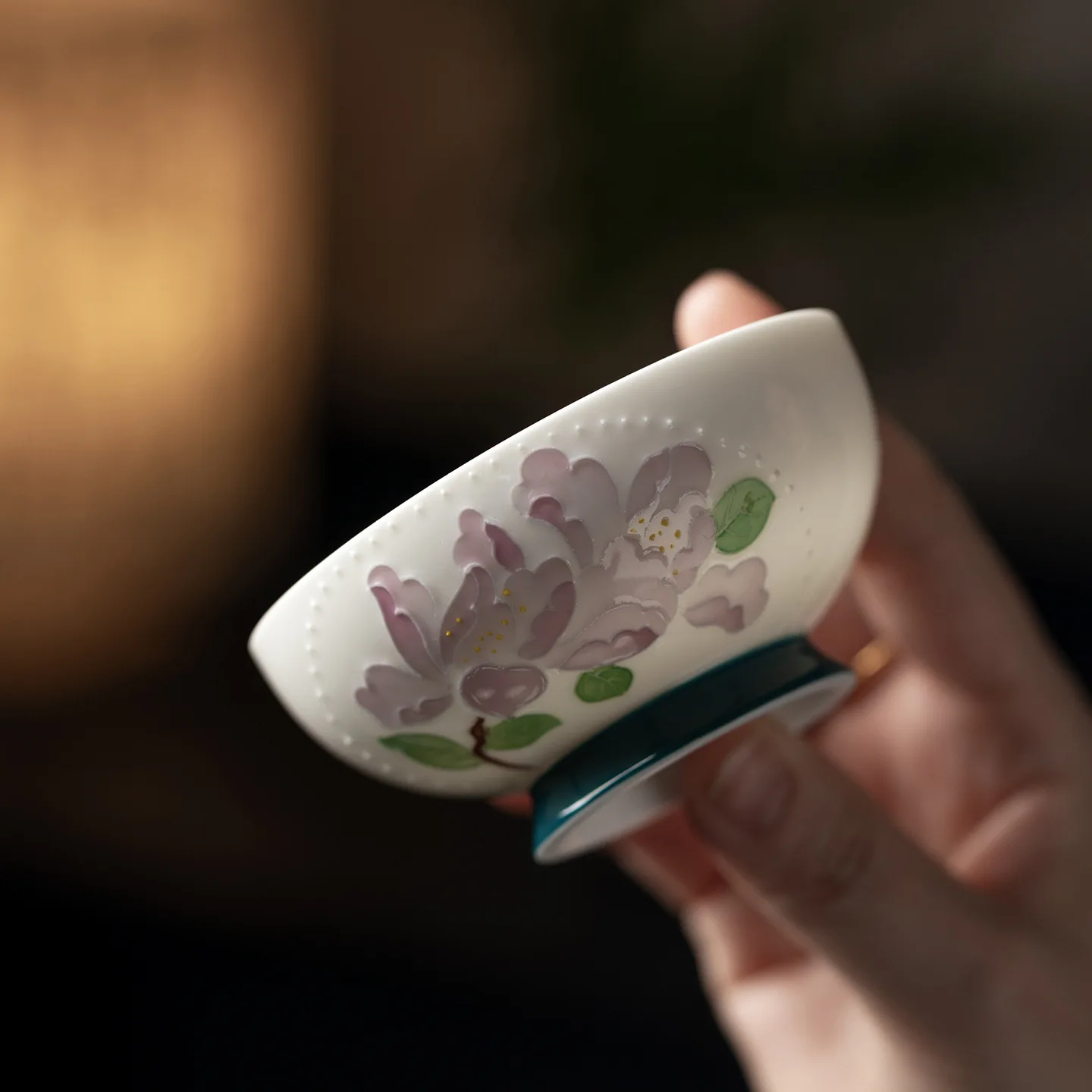 Hand-painted Iris Bead Curtain Ceramic Large Master Cup Tea Cup, Thin-walled Single Cup Чайная чашка
