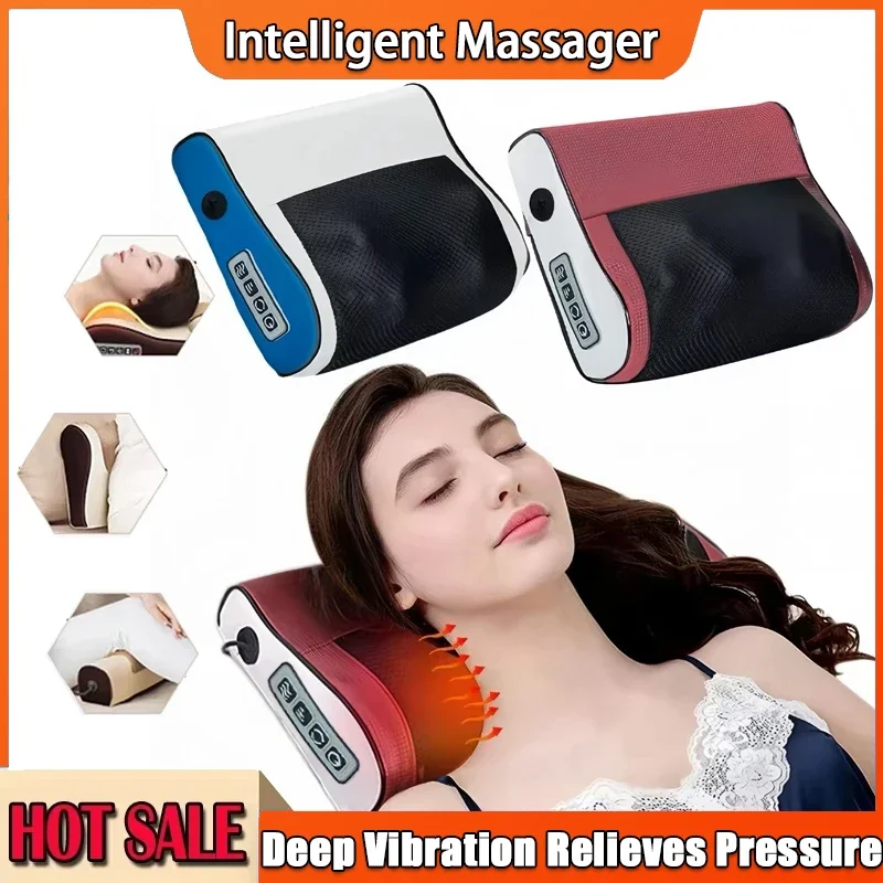 

Бытовой массажер для шеи и плеч, многофункциональный массажер для разминания спины, 6, регулируемые настройки горячего сжатия для релаксации