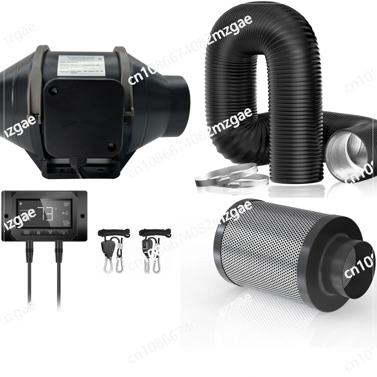 

AC100-240V 4 inch 6 inch ETL/CE/ROHS/FCC certified intelligent pipe fan carbon can filter sleeve