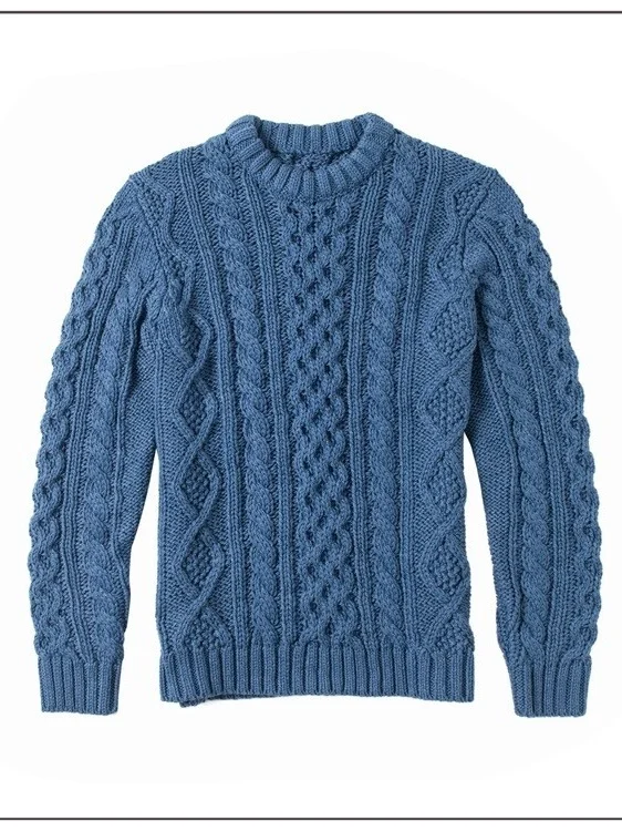 

HDK Special Heavyweight Blue Dye Fierman свитер Thiened трикотажная повседневная зимняя верхняя одежда для молодежи круглый Ne Long Sve