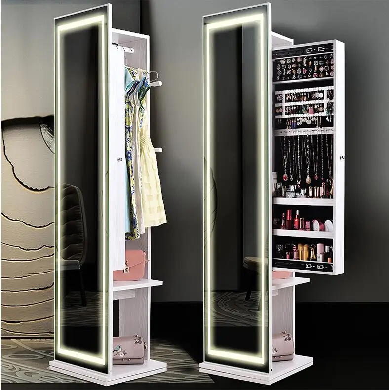 Clothes Mirror Cloakroom All-body Ground Mirror Simple Modern Living Room Receiving Cabinet Multifunctional Rotary Testing Mirro