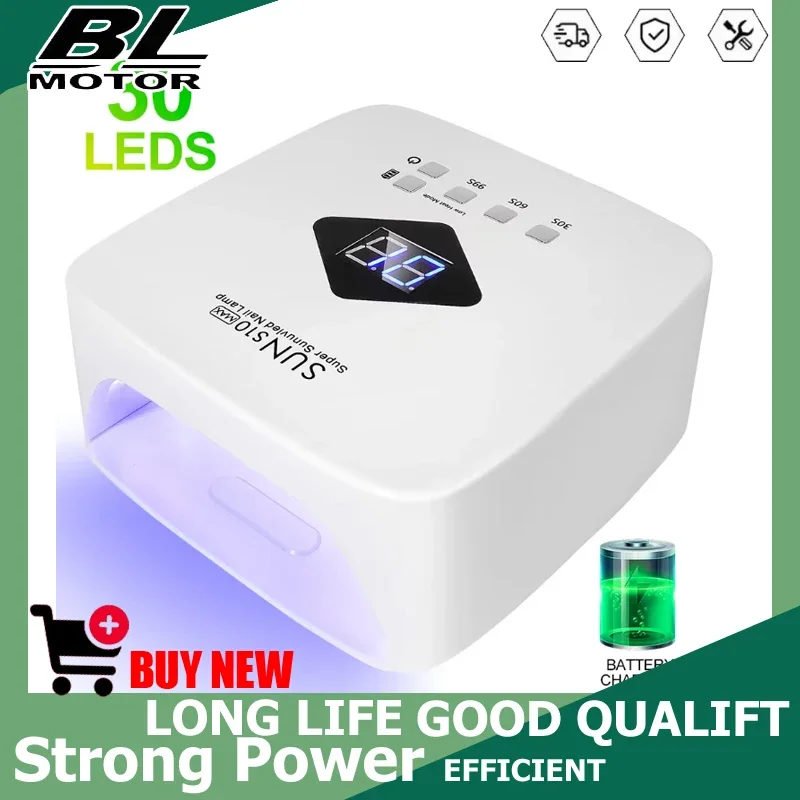 

UV LED Tool Nail Lamp Professional Rechargeable Tool Cordless UV Light for Gel Nail Machine with Removable Bottom 4 Timer LED