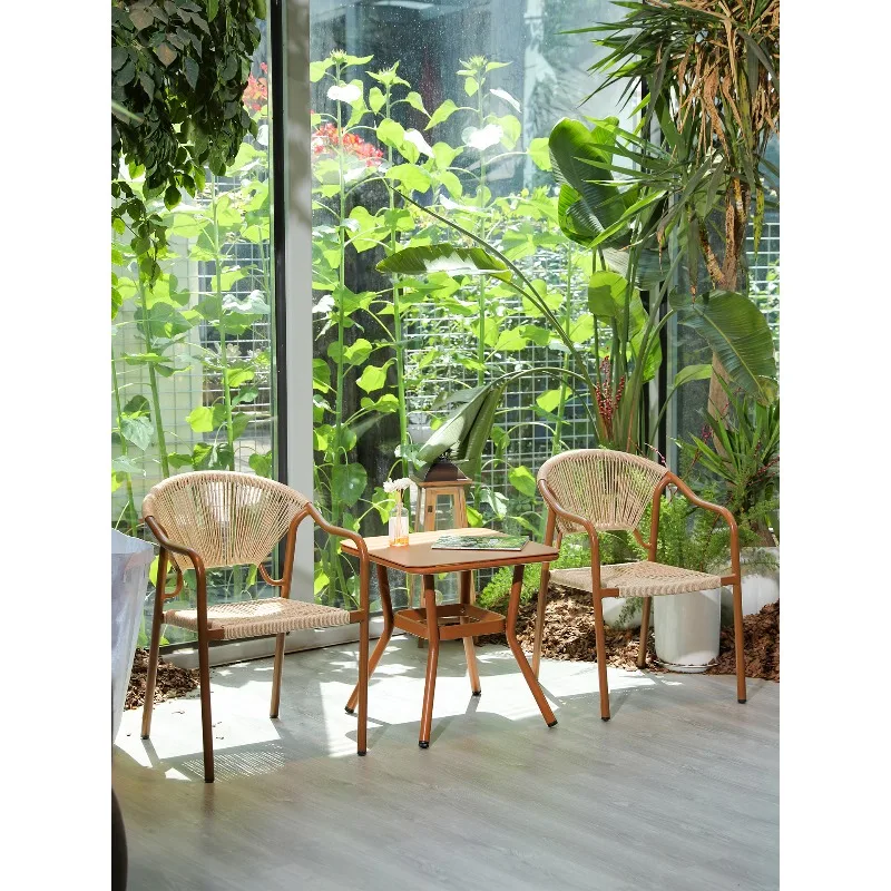 combination Chinese outdoor rattan courtyard leisure area