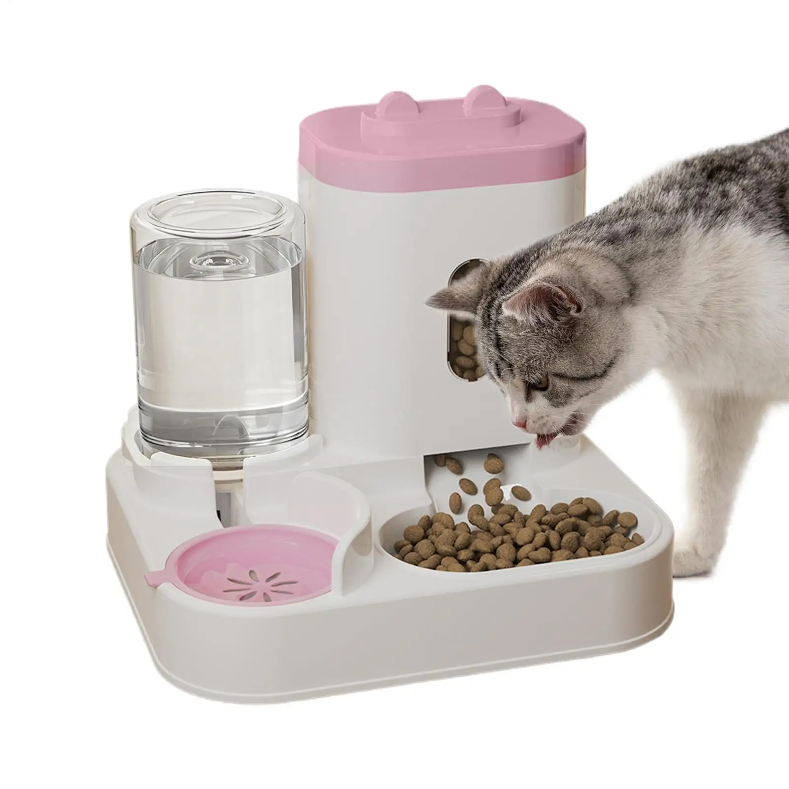 Automatic Cat Feeder 2-in-1 Smart Food Water Bowl Cat Automatic Feeder For Outdoor Indoor Animal Kitten Puppy Feeding Watering