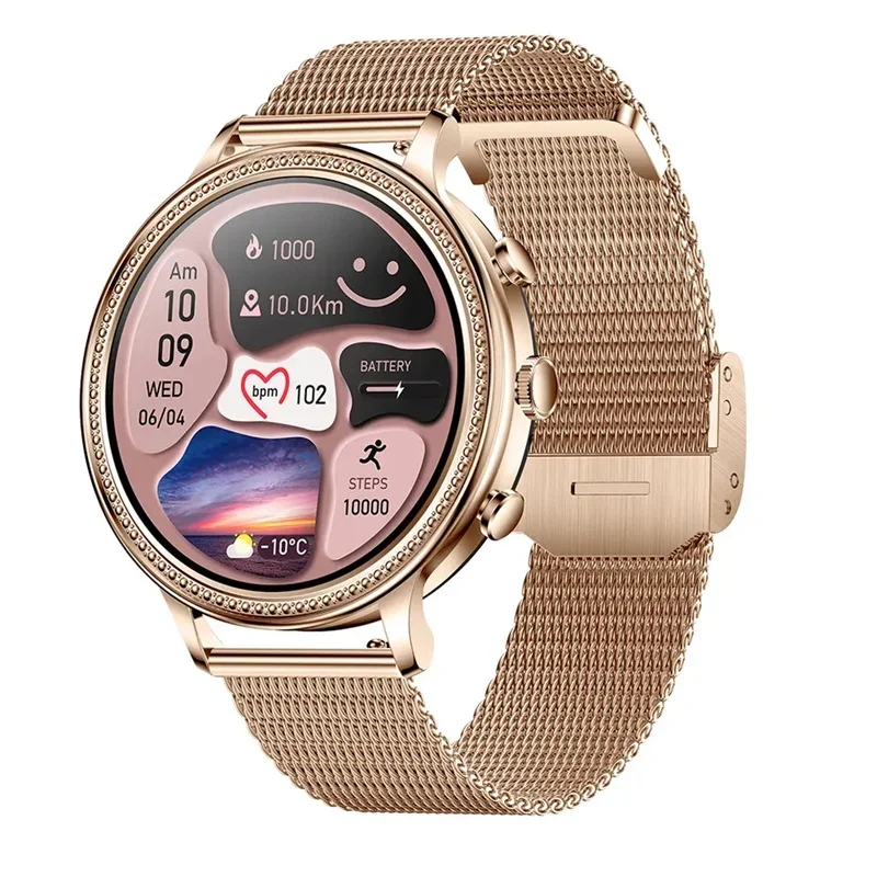 Gaines V60 Smart Watch Women Bracelet 1.39inch Bluetooth Calling Music Playback Heart Rate Blood Oxygen Monitoring Sports Smartw