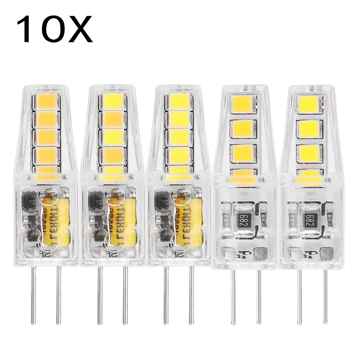 

10X Mini G4 Led Lamp Corn Bulbs BeadsAC/DC12V PC-shell Decorative 3000k-6000k 8leds/10led No-flickering Replace Chandelier Light