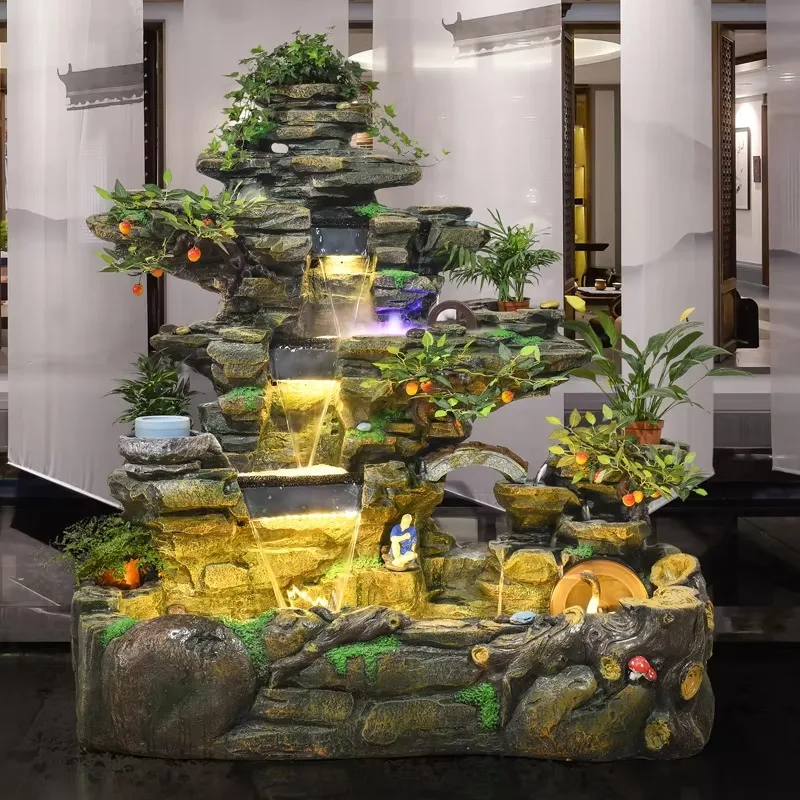 Living Room Indoor Water Display Floor Standing Fountain Pool Landscape Garden Courtyard