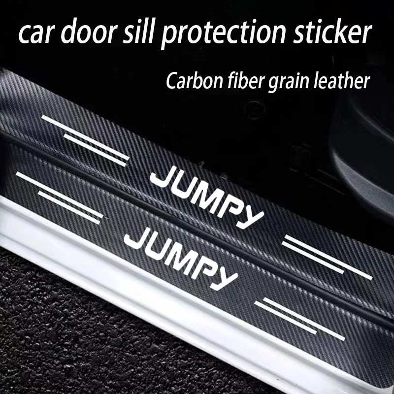 Auto Door Sill Carbon Fiber Car Sticker Protector Strip Waterproof Protect Film For Citroen JUMPY Accessories Sill Plate Protec