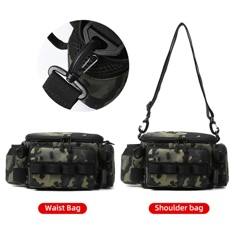 Fishing Lure Bag Waist Men Molle Tactical Camping Climbing Hiking Travel Outdoor Single Shoulder Sling Crossbody Handbag Pack