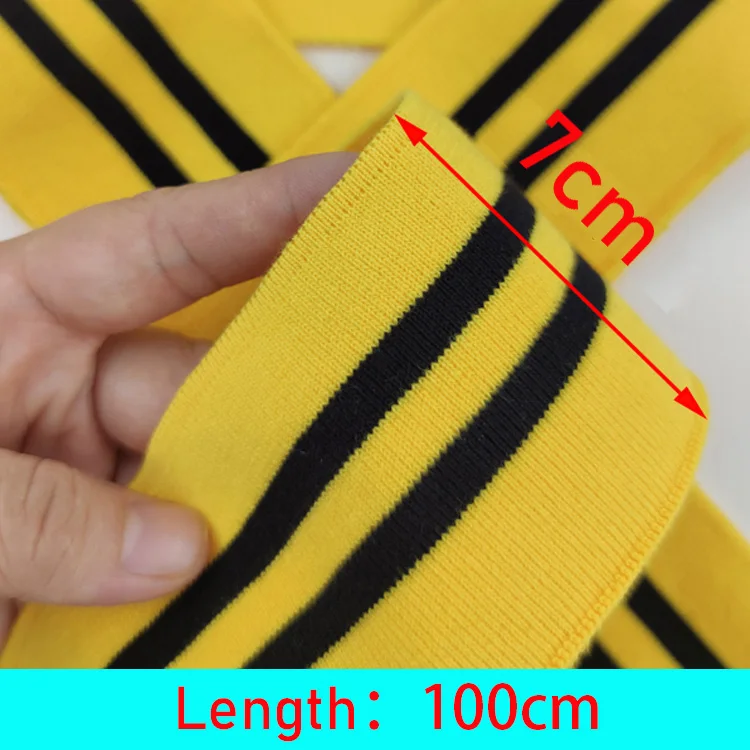 100cm Cotton yarn dyed stripes stretch cuff DIY cotton knitted fabric for neckline hem, winter jacket,Clothing accessories