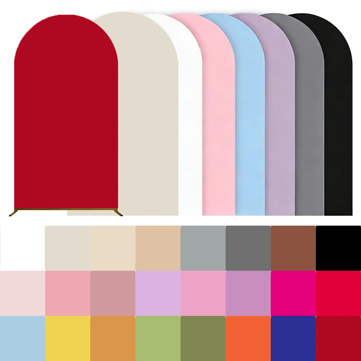 

Solid Color Arch Cover Backdrop Wedding Ceremony Baby Shower Birthday Decor Double-sided Arch Cover Backgrounds for Photographs