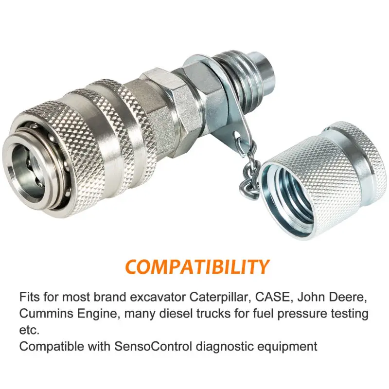 6000PSI/400BAR  G1/8 Hydraulic Pressure Test Quick Connector fits Cat CASE JD PD Series Coupler