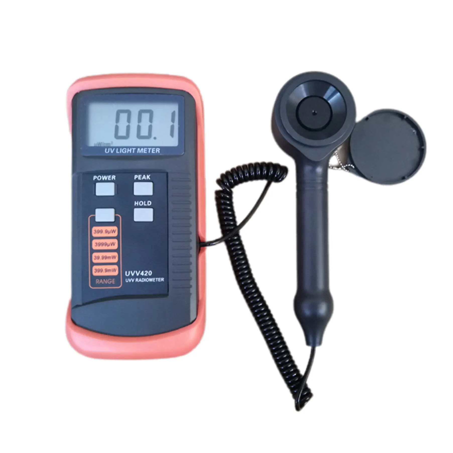 UV Light Meter UVV420 UVV Radiometer Tester 0-400 MW/Cm2 Wavelength Range 370nm-470nm Instrument