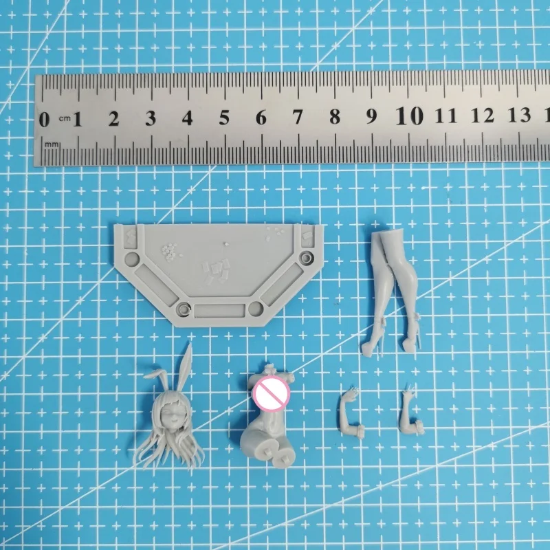 Kaninchenmädchen-Händler im Maßstab 1:24, Vollharz-Figur, Modellbausatz, Miniaturen zusammenbauen, unmontiert, unbemalt, Sammeln, Hobby, Spielzeug, Geschenke