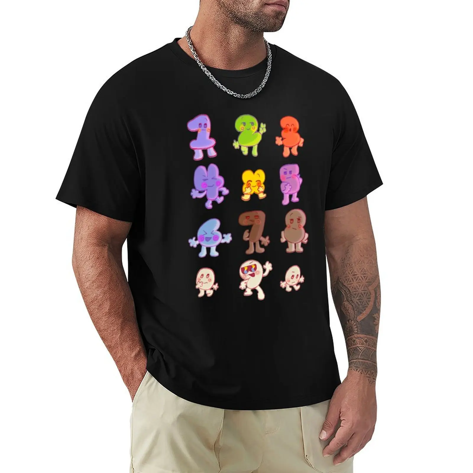 BFB All Numbers Algebraliens Pack T-Shirt Large Size Basic Casual T-Shirt