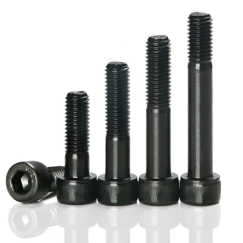 10pcs M3 M4 M5 M6 M8 Black Grade 12.9 Steel Lengthened Long Allen Hexagon Hex Socket Cap Head Screw Bolt Half Thread L=30-100mm