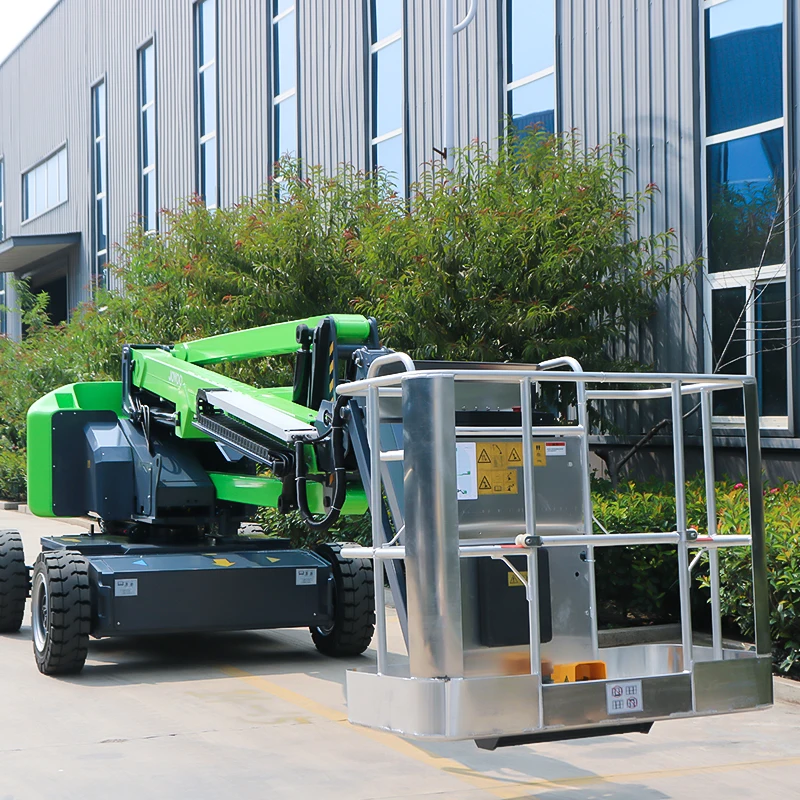 Small Self Propelled Articulated Boom Lift 8m 10m Electric Curved Arm Man Lift for Warehouse and Factory Maintenance