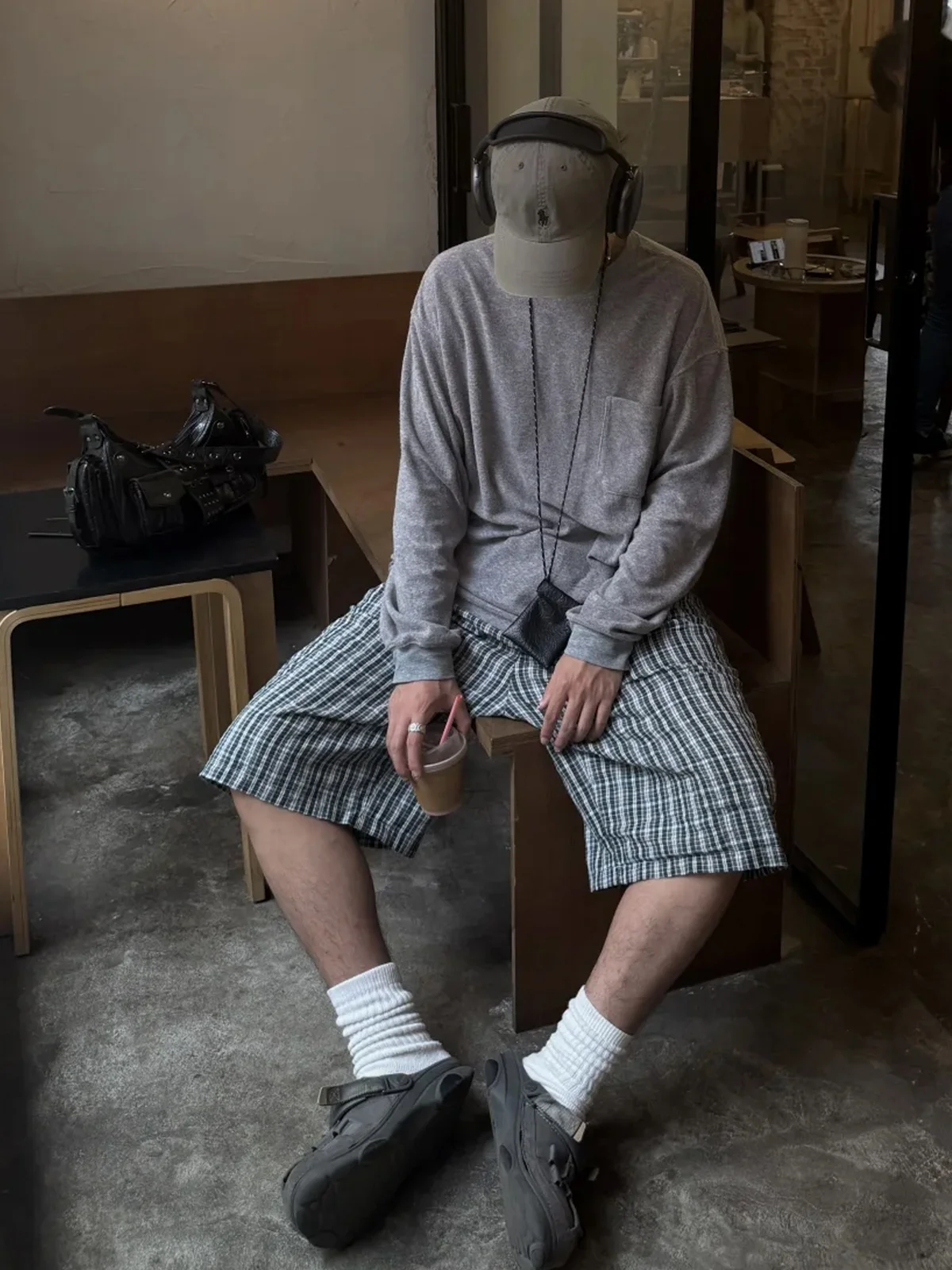 

Повседневные клетчатые брюки для мужчин и женщин, летние свободные прямые брюки в американском стиле ретро с широкими штанинами на семь футов Laid-Ba, свободная уличная одежда