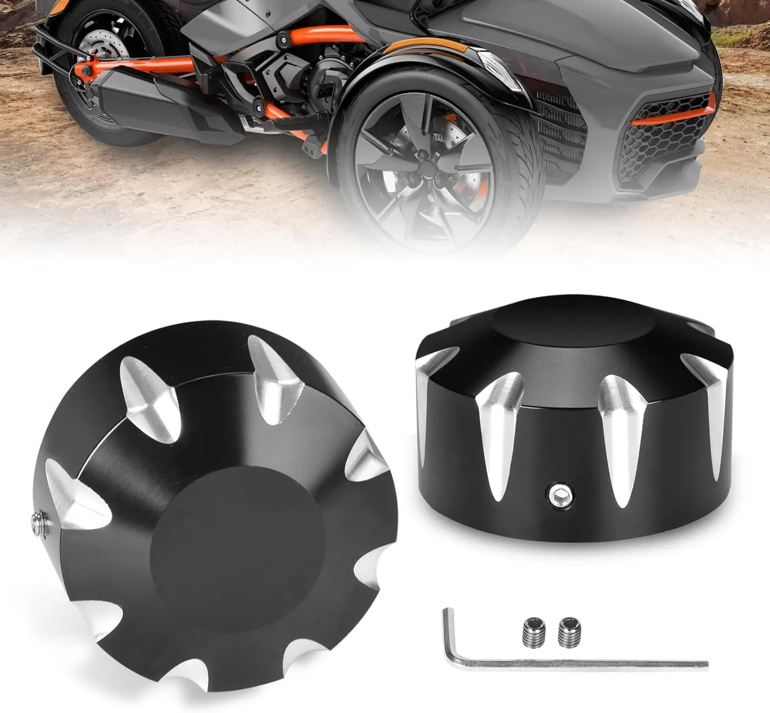 Front Axle Cap Nut for Can Am Spyder Trike Parts,Aluminum Front Axle Cap for 2018-Up Can-Am Spyders GS/RS, RT, ST, F3 All Models