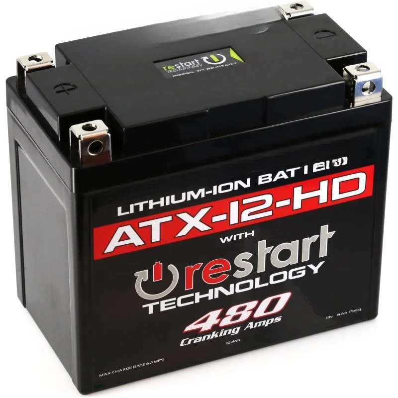 Heavy Duty Lithium Motorcycle and Powersport Battery with Built in Jump Starting, 8Ah, ATV, Quad, UTV, Scooter