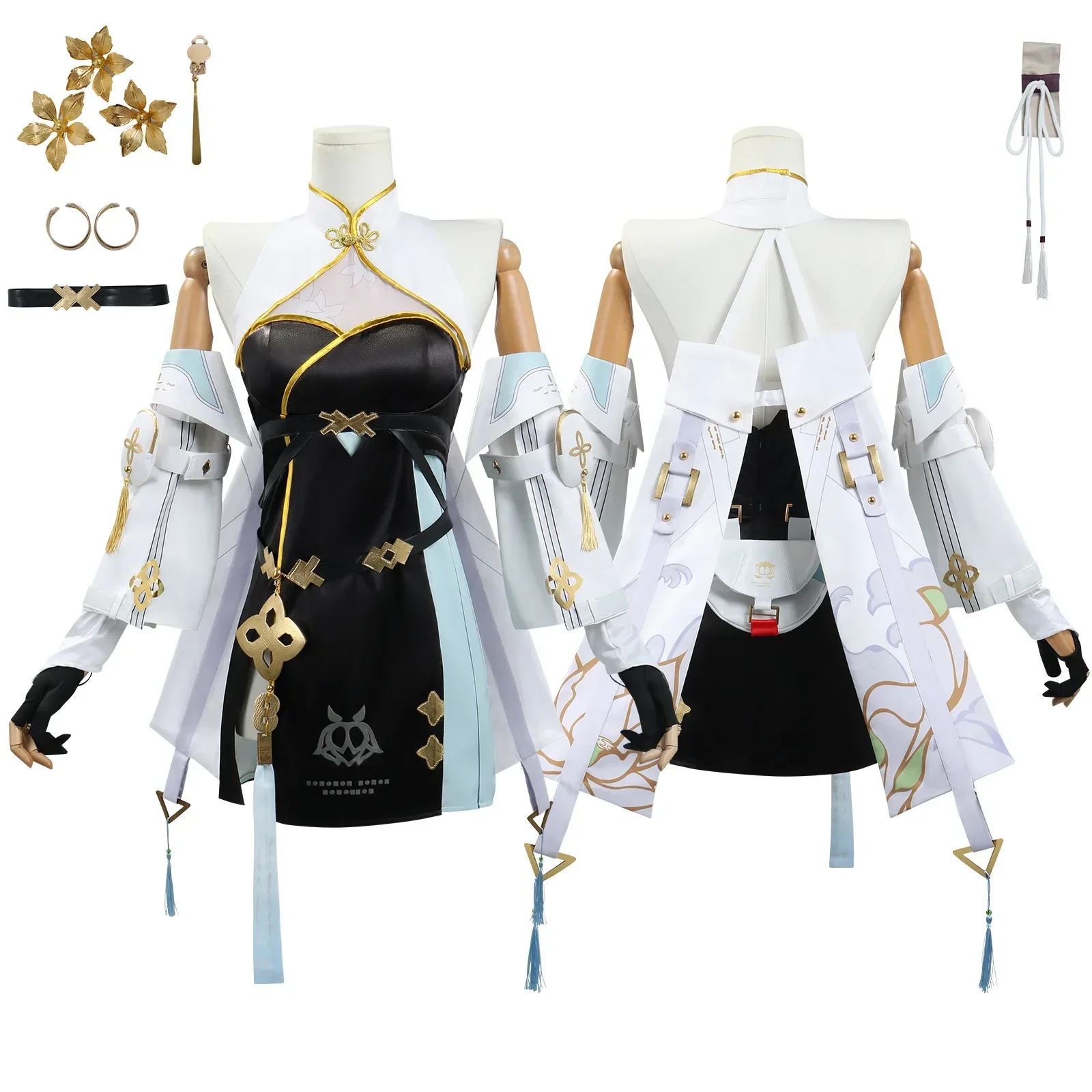 Game Wuthering Waves Baizhi Cosplay Costume Suit Sweet Lovely Uniform Cosplay Costume Wig Halloween Party Role Play Outfit Women