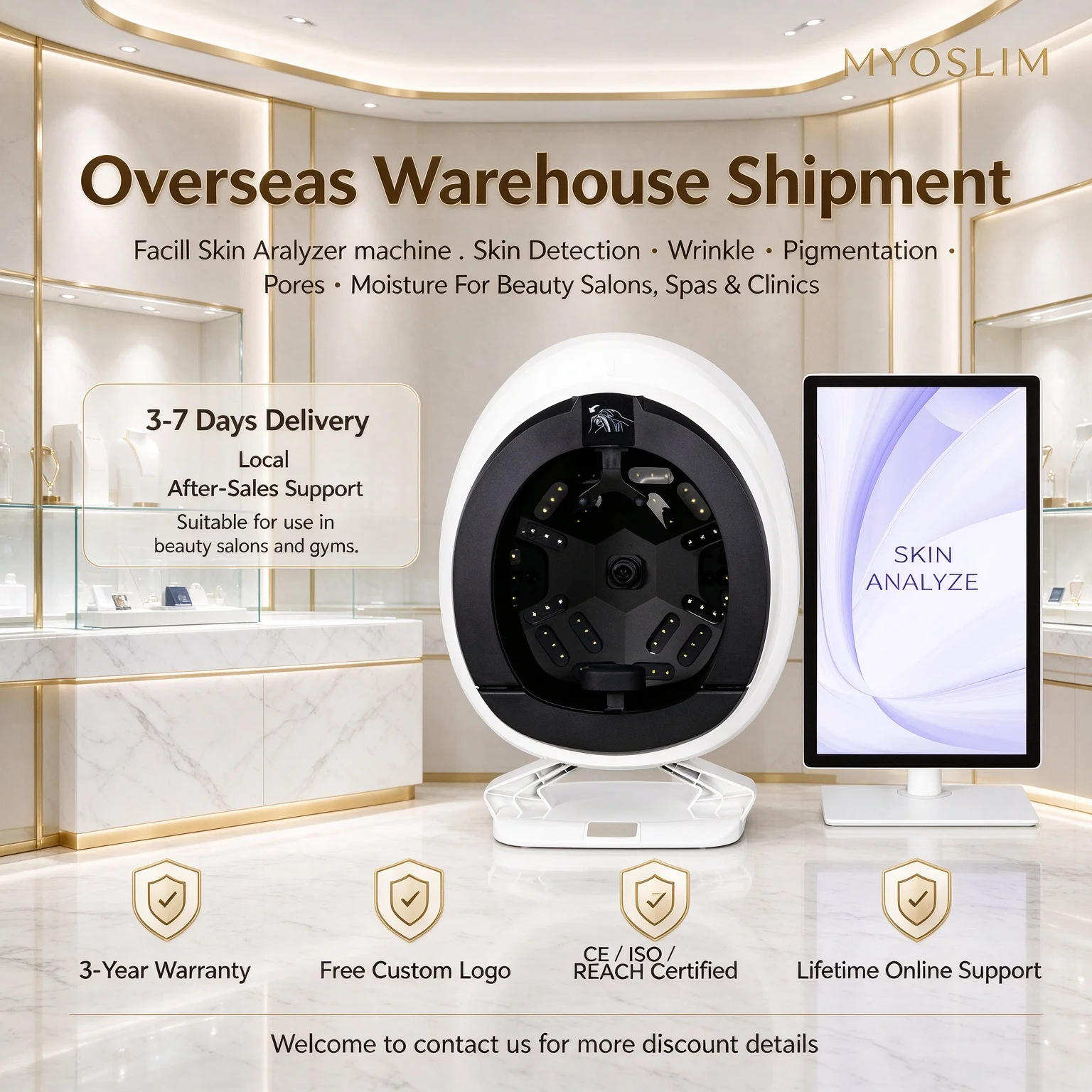 Q2 Magic Mirror 3D AI Facial Skin Analyzer 8 Spectrum Detector Skin Analysis Machine For Beauty Salon Spa