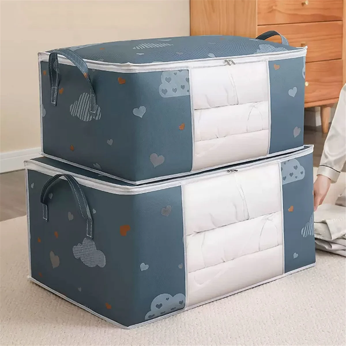 Storage Bag, Clothes Storage Comforter Storage Bag,for Organizing Bedroom Closet Clothing Comforter Sweater, S