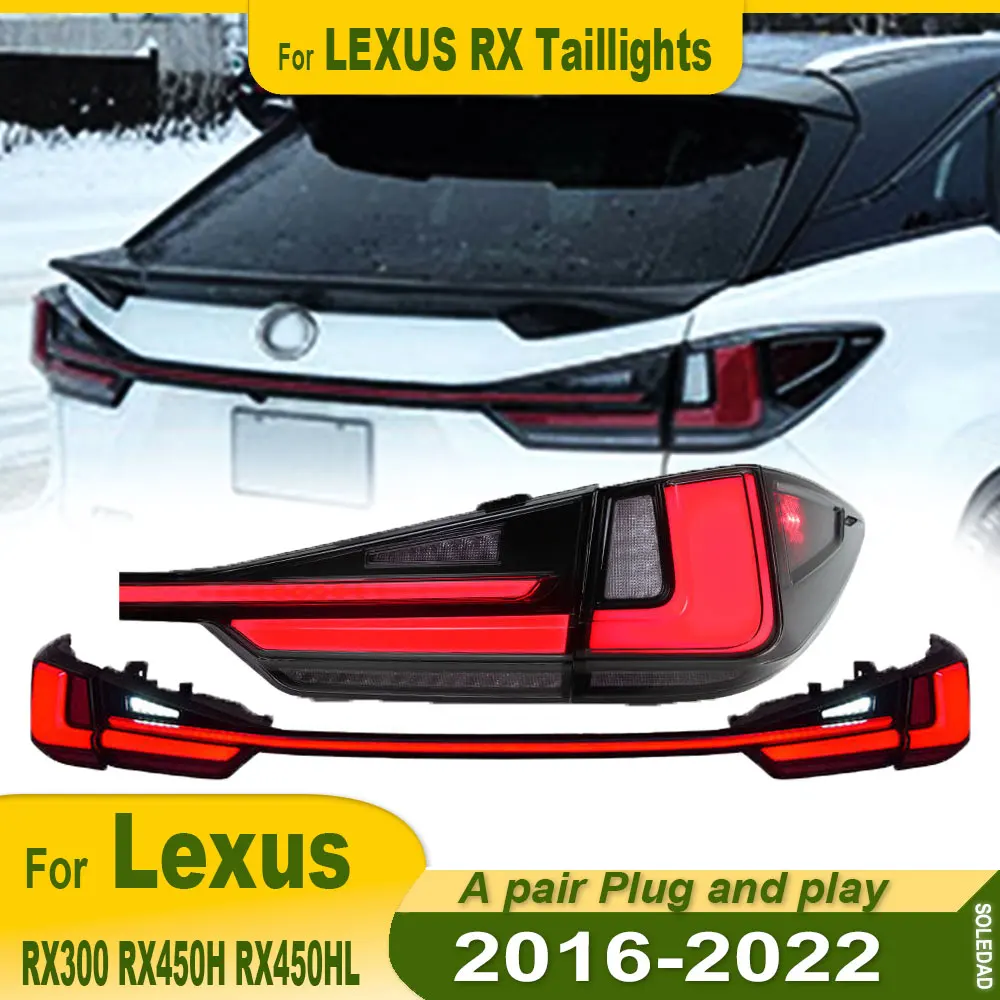 Car Through Tail Light For Lexus RX300 RX450H RX450HL 2016 2017 2018 2019-2022 LED Tail lamp Rear Brake Lights Starlink Accembly