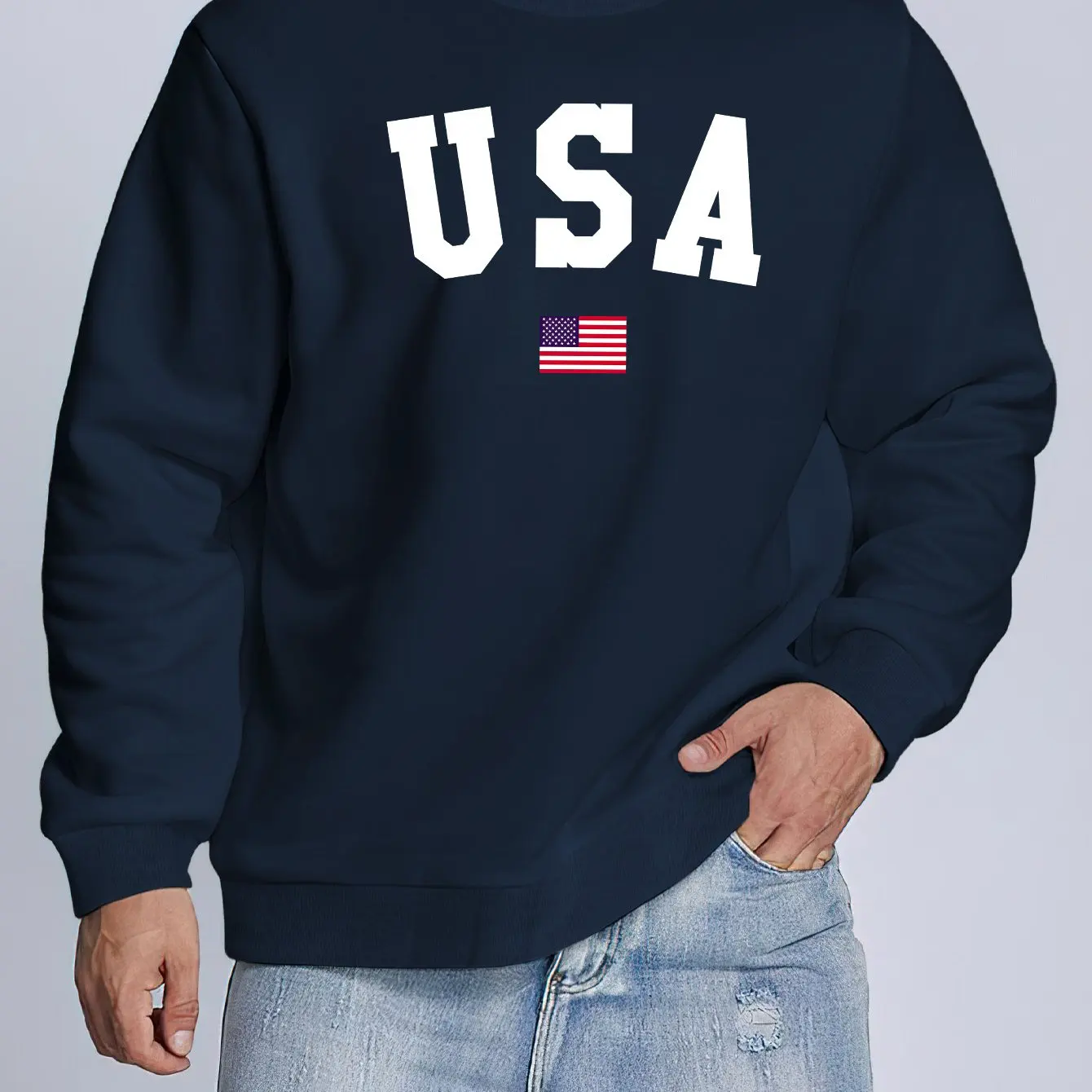 

Men Hoodie Sport Men Pullover Sweatshirt Men T he USA Flag Printed Long Sleeve Oversize O-Neck Pullover Sweatshirt Men Clothing