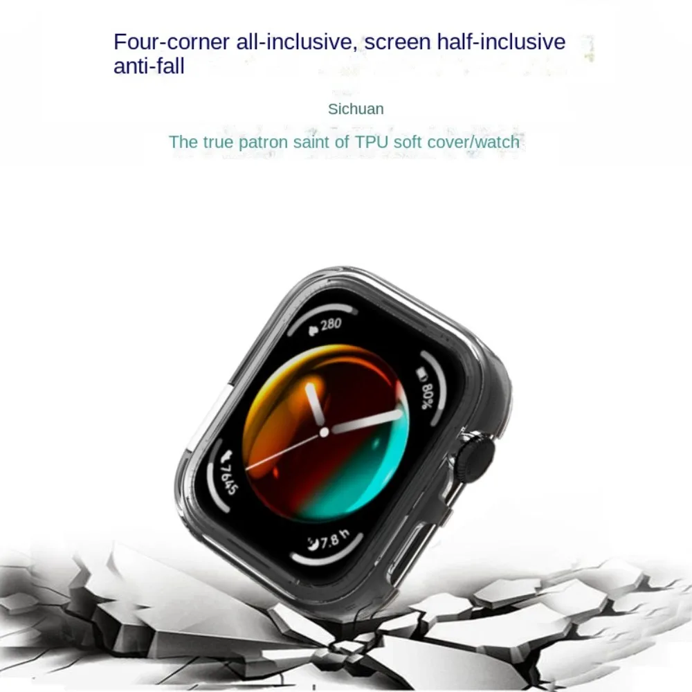 حافظة واقية لساعة TPU للساعة الذكية مقاومة للصدمات وغطاء شبه تغطية وشفافة شفافة لساعة Huawei Watch Fit 3