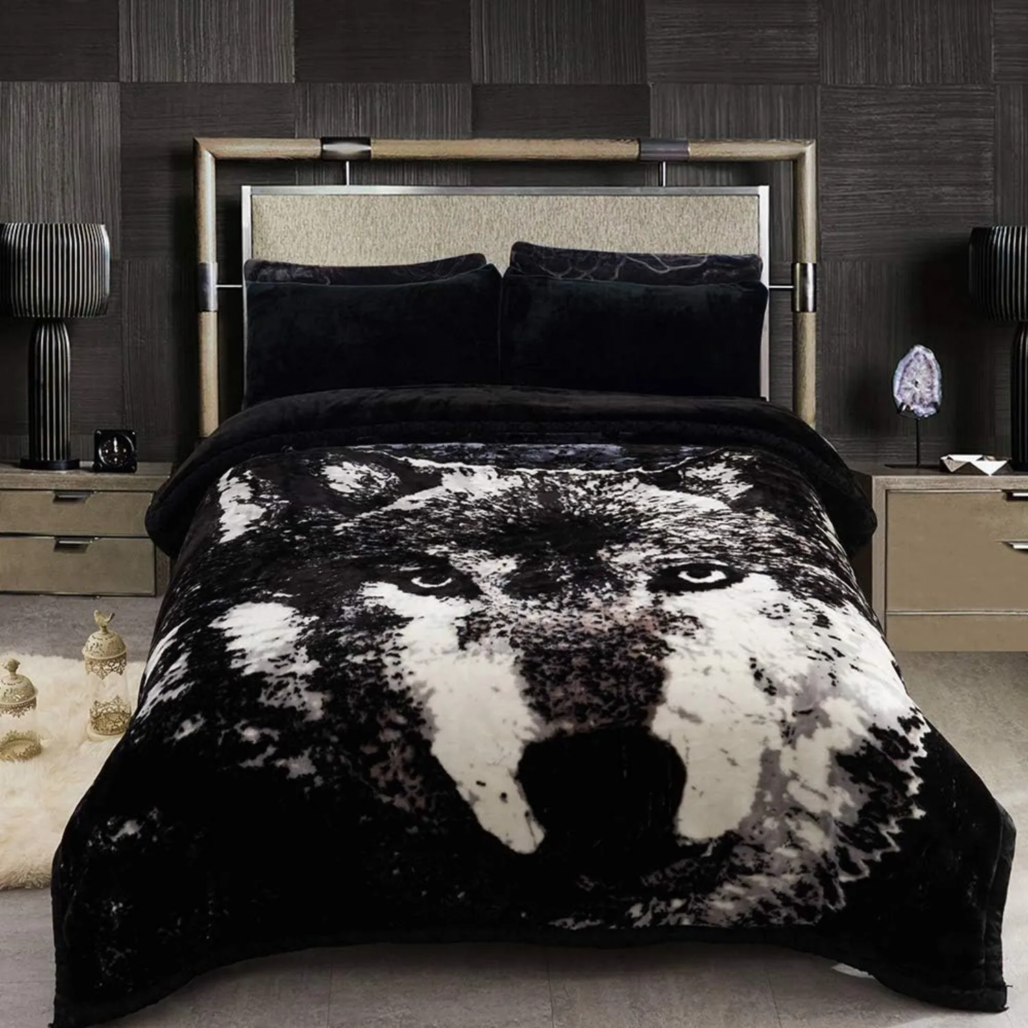 Heavy Fleece Blanket King Size, Korean Mink 2 Ply 10 Pounds Plush Bed Blanket - Sliky Soft, A&B Printed