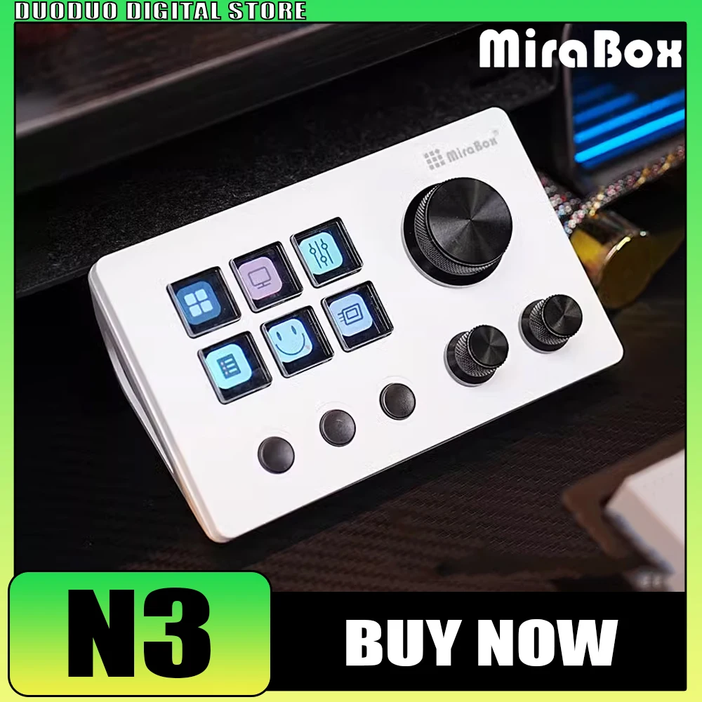 

Mirabox N3 Streamdeck Visual Mini Keyboard Three Multifunctional Knob 12Key Button Living Controller For Mac/Win Pc Accessories