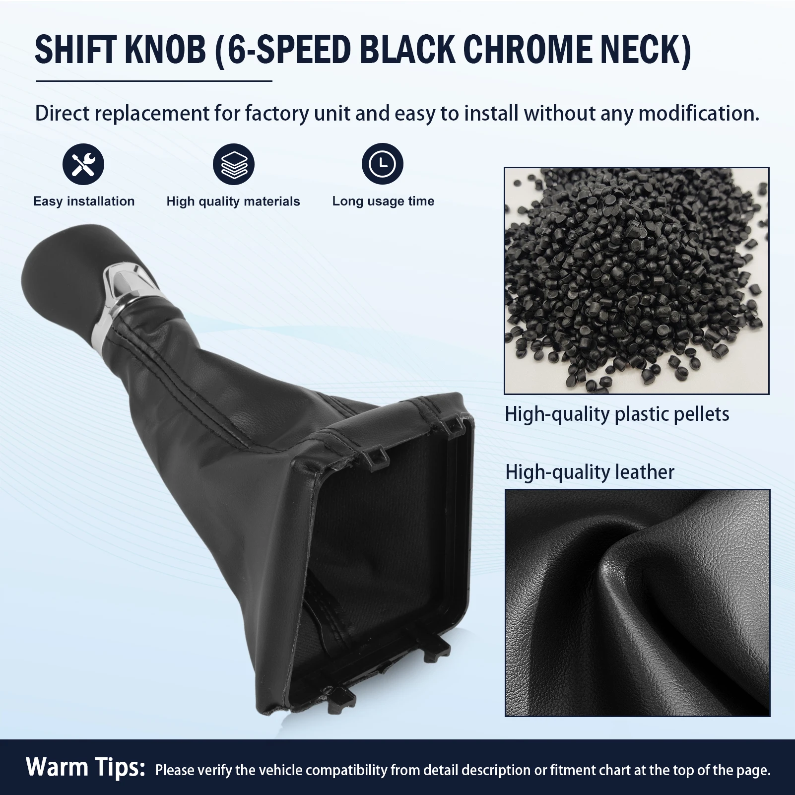 

6 Speed Leather Gear Stick Knob Gear Stick Gaiter Compatible with Skoda Octavia 3 III 5E 2012-2021