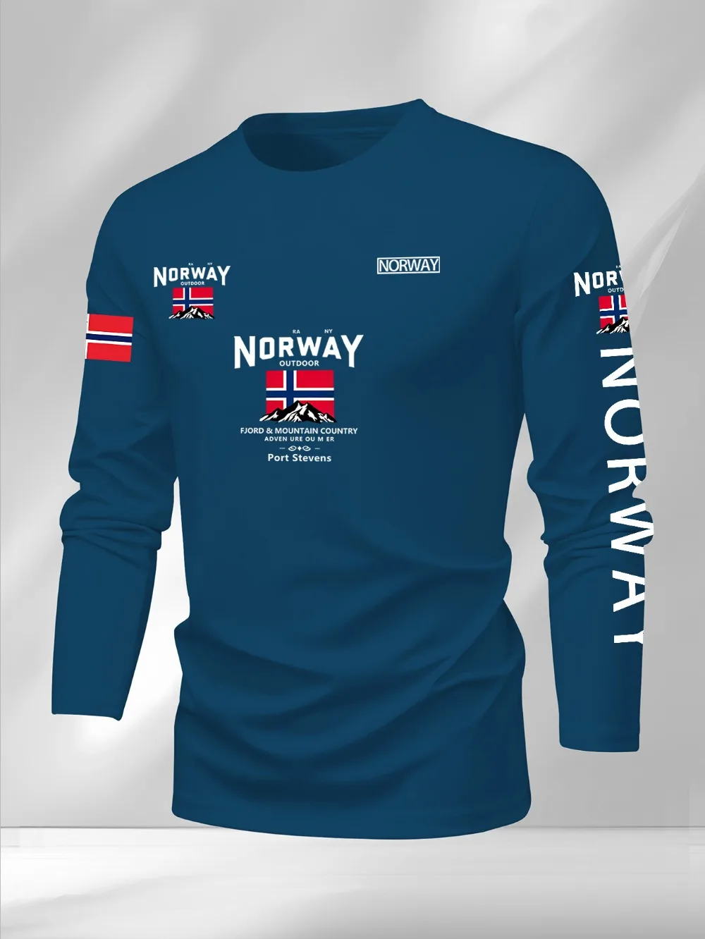 Norwegisches Muster 3D-Druck Sport Schnelltrocknend Atmungsaktiv Herren Langarm-T-Shirt Outdoor Freizeit Streetwear Eltern-Kind-Kleidung – Detail 3