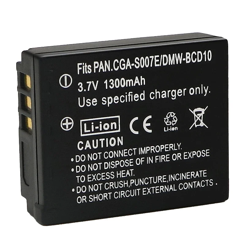 New CGA-S007 S007E S007GK DMW-BCD10 Battery for Panasonic Lumix DMC TZ1 TZ2 TZ3 TZ4 TZ5 TZ50 TZ15 Digital Camera