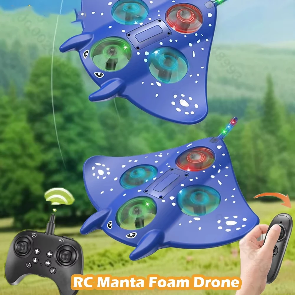 

RC Drone Toys Manta Foam Glider Gravity Sensing 2.4G Rc Plane Headless Mode Remote Control Aircraft Helicopter Christmas Gift