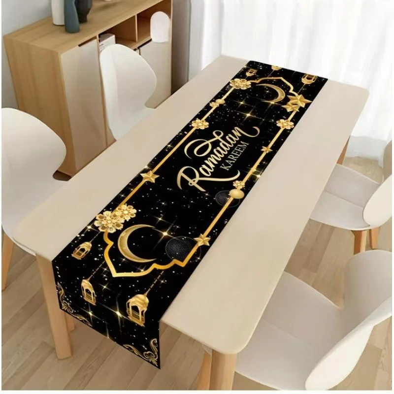 Ramadan Kareem Table Runner Eid Mubarak Decor 2025 for Home Ramadan Mubarak Islamic Muslim Party Eid Al-Fitr Gifts Ramadan Decor