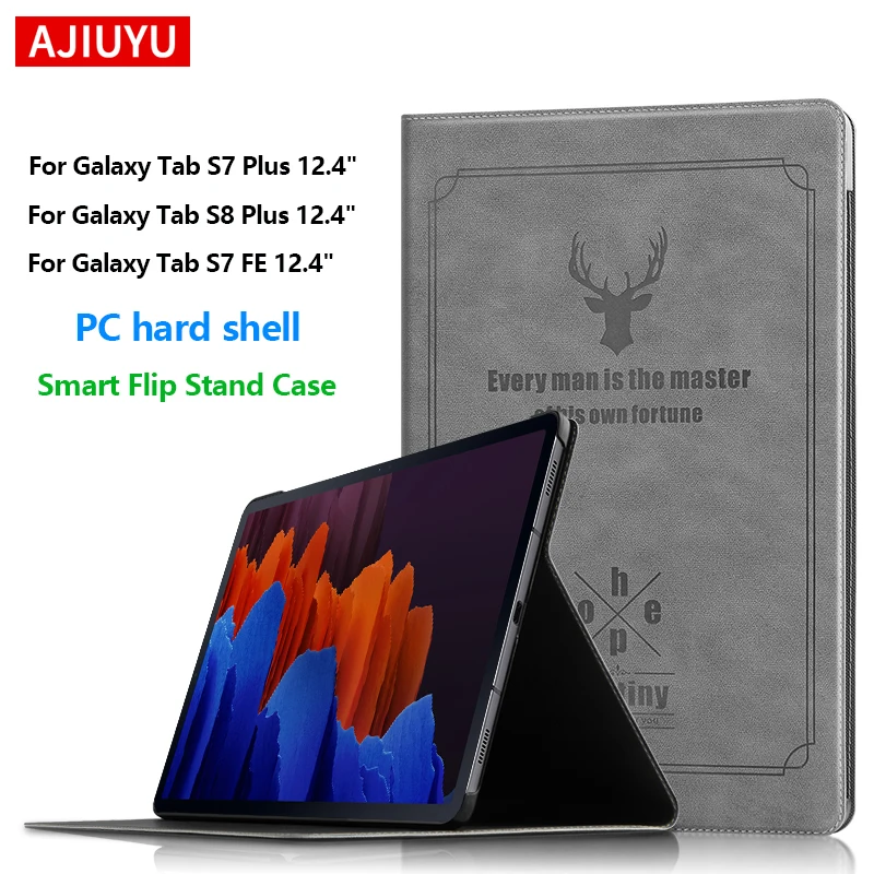 

Кожаный чехол для Samsung Galaxy Tab S7 FE 12,4 дюйма, чехол для планшета Tab S7 S8 Plus 12,4 дюйма S7+ S8+ Smart Flip Stand Case Shell